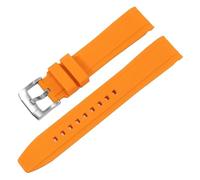 CAWEUER Universal Waterproof Rubber Watch Strap Of Various Brands 18/19/20/21/22/23/24mm Curved Interface Silicone(Orange,22mm)