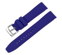 CAWEUER Universal Waterproof Rubber Watch Strap Of Various Brands 18/19/20/21/22/23/24mm Curved Interface Silicone(Blue,21mm)