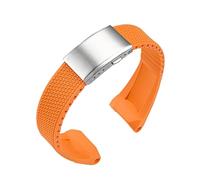 CAWEUER Watch Band Compatible With Casio G-Shock GST-B100 Steel Heart Liquid Silicone Strap Compatible With GST-120/400G/110/S130 GST-W300 Men Replace Bracelet(Orange)