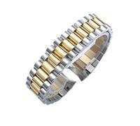 CAWEUER Watch Band Compatible With Rolex DATEJUST DAY-DATE OYSTERPERTUAL DATE Stainless Steel Strap Accessories 13 17 20 21mm Bracelet(Silver Gold,21mm)