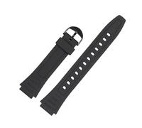 CAWEUER Watch Bracelet Compatible With Casio G-Shock Strap W-800H W-217H AQ-S800W Black Resin Rubber Waterproof Band Accessories 18mm