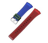 CAWEUER Watch Strap Compatible With Casio Gshock W-8900 GM-110 GA-100/110/120 400 GA-700 800 GD-100 GAL-100 Silicone Band Bracelet(Redblue)