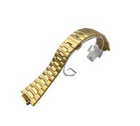 CAWEUER Watch Strap Compatible With Patek Philippe Nautilus 5711/5726 Fine Steel Male Convex Stainless Accessories(Gold)