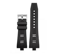 CAWEUER Watches Accessories Rubber Silicone Strap Fitting Compatible With DIAGONO Black Convex Mouth 26x9mm Waterproof Wristband