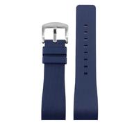 CAWEUER Waterproof Silicone Watch Strap With Substitute Santos 100 Series Special Interface Rubber 20/23mm(Blue silver B,23mm)