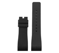 CAWEUER Waterproof Silicone Watch Strap With Substitute Santos 100 Series Special Interface Rubber 20/23mm(Black no clasp,23mm)