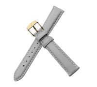 CAWEUER Women's Leather Watch Strap Compatible With Casio Retro Small Square Watch LTP-1391 1094q Student's Watch Band Watchband(Gray-Golden-K1,17mm)