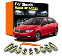CAWEZCFY 10Pcs LED Interior Dome Map Light Bulb Kit, For Skoda Rapid NH1 NH3 NA2 Saloon Spaceback 2011 2012-2018 2019 2020 2021 2022
