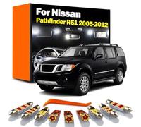 CAWEZCFY 15Pcs LED Bulbs Interior Reading Trunk Foot Light Kit, For Pathfinder R51 2005-2009 2010 2011 2012 Car Accessories