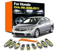 CAWEZCFY 9Pcs Car Indoor Lamp Kit, For Civic 8 MK8 8th Generation 2006 2007 2008 2009 2010 2011 LED Bulb Interior Plate Light