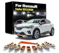 CAWEZCFY 9Pcs Led Interior Map Dome Light Kit, For Renault Captur 2013 2014 2015 2016 2017 2018 2019 2020 LED Bulbs