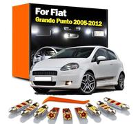 CAWEZCFY 9Pcs Vehicle Lamp LED Interior Dome Map Light Kit, For Fiat Grande Punto 2005-2009 2010 2011 2012 Car Bulbs