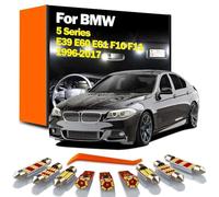 CAWEZCFY LED Bulbs Interior Map Dome Trunk Glove Box Light Kit, For BMW 5 Series E39 E60 E61 F10 F11 1996-2017 Sun Visor Lamp