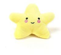 Cawhui 1Pc Yellow Star Plush Dog Toy Small Medium Dogs Puppy Squeaky Bite Playing Starfish Toy Dog Squeak Toys Pet Supplies