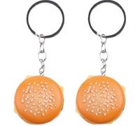 Cawhui 2Pcs Women Men Simulation Cheeseburger Car Keychain Pendant Key Chain Key Ring Pendant Hamburger Handmade for Hanging on Bag Key Women's Novelty Keychains Accessories