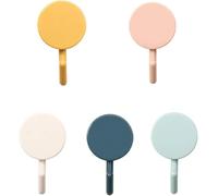 Cawhui 5 Pcs Multicolour Wall Mount Self-Adhesive Hooks, Heavy Duty, Multi-Purpose, Decorative