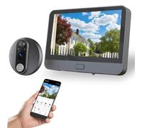 Cawhum WiFi Video Doorbell,Peephole Viewer with 4.3" LCD Display, Peephole Camera,1080P, 120° Wide Angle, Night Vision, Motion Detection, 2-Way Audio, Smart Life App Compatible