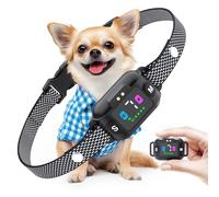 CAWJUG No Shock Anti Bark Collars for Dogs, Rechargeable Dog Barking Collars with Humane Beep & Vibration Modes, 7 Sensitivities, Stop Bark Collar for Small Medium Dogs IP67 Waterproof