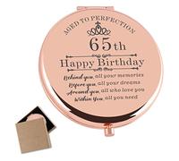 Cawnefil 65th Birthday Gifts for Women Rose Gold Compact Makeup Mirror Happy 65 Birthday Gift Ideas for Women 65th Birthday Gift for Aunt Mom Grandma Sister Friends 65 Birthday Present