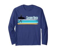 Cawsand Beach Cornwall Belly Boarding Surfing Retro Surfer Long Sleeve T-Shirt