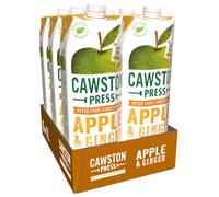 Cawston Press Apple & Ginger Pressed Juice - 1 Litre Pack of Juice Cartons All Natural - Vegan - No Added Sugar, (Pack of 6)