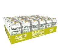 Cawston Press Elderflower Lemonade Fizzy Drink Blended with Sparkling Water and Pressed Apple Juice (330ml x 24 cans) | Gluten Free - Vegan - No Added