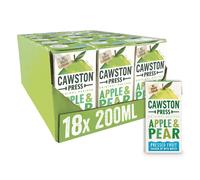 Cawston Press Fruit Water Kids Drink | Pressed Apple & Pear Flavoured Water | 200ml x 18 Pack Pear & Apple Juice Cartons | School Approved ? No Added