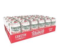 Cawston Press Rhubarb Fizzy Drink Blended With Sparkling Water and Pressed Apple Juice (330ml x 24 cans) | Gluten Free - Vegan - No Added Sugar