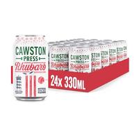Cawston Press Rhubarb Fizzy Drink Blended With Sparkling Water and Pressed Apple Juice (330ml x 24 cans) | Gluten Free - Vegan - No Added Sugar