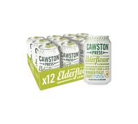 Cawston Press Sparkling Elderflower Lemonade Blended with Sparkling Water and Pressed Apple (330ml x 12 cans) | Gluten Free - Vegan - No Added Sugar
