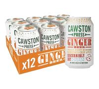 Cawston Press Sparkling Ginger Beer Blended with Sparkling Water and Pressed Apple (330ml x 12 cans) | Gluten Free - Vegan - No Added Sugar