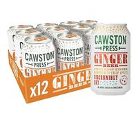 Cawston Press Sparkling Ginger Beer Blended with Sparkling Water and Pressed Apple (330ml x 12 cans) | Gluten Free - Vegan - No Added Sugar