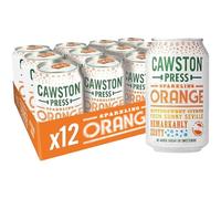 Cawston Press Sparkling Orange Fizzy Drink Blended With Sparkling Water and Pressed Apple (330ml x 12 cans) Gluten Free - Vegan - No Added Sugar