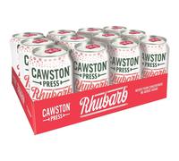 Cawston Press Sparkling Rhubarb Fizzy Drink Blended With Sparkling Water and Pressed Apple Juice 330ml x 12 cans Gluten Free Vegan No Added Sugar