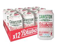 Cawston Press Sparkling Rhubarb Fizzy Drink Blended With Sparkling Water and Pressed Apple Juice (330ml x 12 cans) | Gluten Free - Vegan - No Added Sugar