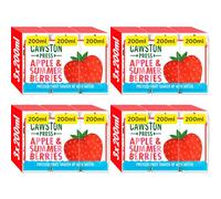 Cawstons Pressed Fruit Juice 12x200ml, No added Sugar or sweeteners, Pure Fruits not from concentrate (Apple & Summer Berries)