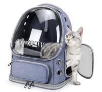 Cawypety Expandable Cat Backpack,Cat Bubble Backpack Carrier for Carrying Cats, Pets and Small Dogs,Airline-Approved,Designed for Travel, Hiking, Walking,Car (Blue.)