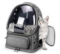 Cawypety Expandable Cat Backpack,Cat Bubble Backpack Carrier for Carrying Cats, Pets and Small Dogs,Airline-Approved,Designed for Travel, Hiking, Walking,Car (Dark Grey)
