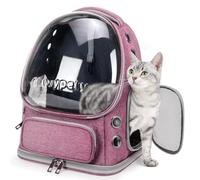 Cawypety Expandable Cat Backpack,Cat Bubble Backpack Carrier for Carrying Cats, Pets and Small Dogs,Airline-Approved,Designed for Travel, Hiking, Walking,Car (Pink.)
