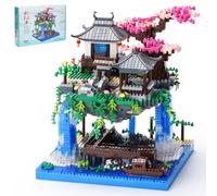 CAXIMSY Cherry Blossom Bonsai Tree House Architecture Building Block Sets Chinese Peach Blossom Pool Micro Mini Treehouse Building Model Toy Gift for Adults 3300 pieces