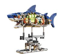 CAXIMSY Shark Building Block Toy, A Shark Toy with a Stand that Can Rotate, A Unique and Creative Gift for Adults or Boys (687+PCS)