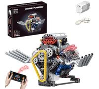 CAXIMSY V8 Engine Building Blocks Sets for Adults Engine Model Kit That Works App Controlled Mini Toys for Kids Boys and Girls(665+PCS)