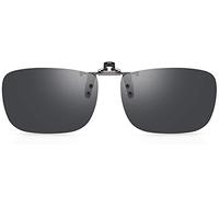 CAXMAN Polarized Clip On Sunglasses Over Prescription Glasses for Men Women UV Protection, Grey