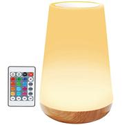 Caxmtu LED Night Light Touch Lamp Bedside Table Lamp for Kids Bedroom Rechargeable Dimmable with Remote Control and Timing Function Warm White Light + RGB Color Changing
