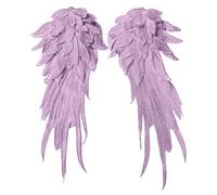 Caxndycing 1 Pair Angel Wings Sew On Patch Wing Embroidery Sew On Wings Patches Wing Fabric Patch For Jacket Embroidery On Sewing White Patterned Adult