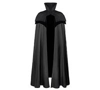 Caxndycing Cape Reversible for Adults Easter Halloween Christmas Cape Fancy Dress Vampire Witches Wizard Role Play Vampire Cape Gothic Steampunk Witch Cape Cosplay Carnival Costume, black, One Size