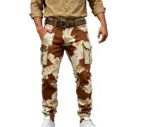 Caxndycing Cargo Trousers Men's Jogging Bottoms Steampunk Gothic Costume Festive Clubwear Funny Print Sports Trousers 3D Print Trousers Cool Streetwear Hippie Harem Trousers Guild Trousers, 01 Brown