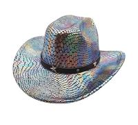Caxndycing Cowboy Hat Unisex in Bright Colourful Colours with Large Eye-catching Brim Western Style for Festival Party Carnival Fancy Dress
