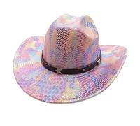 Caxndycing Cowboy Hat Unisex in Bright Colourful Colours with Large Eye-catching Brim Western Style for Festival Party Carnival Fancy Dress