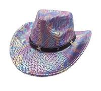 Caxndycing Cowboy Hat Unisex in Bright Colourful Colours with Large Eye-catching Brim Western Style for Festival Party Carnival Fancy Dress